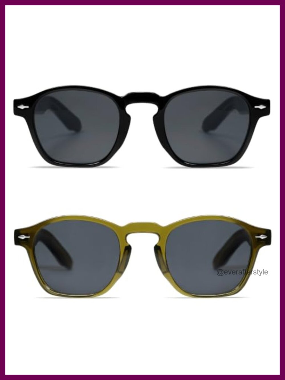Retro Square Full Frame Sunglasses with UV400 Protection and Metal Hinges